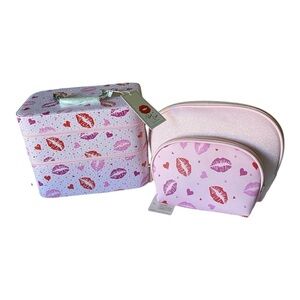 NWT-BLUSH CRUSH-MAKEUP CASE & TWO MAKEUP BAGS